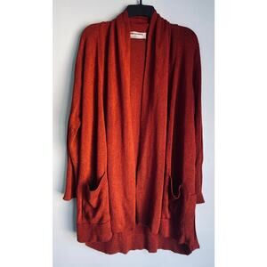 John Patrick Red Cardigan Hand Loomed